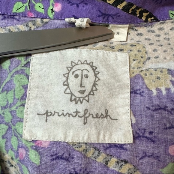 ANTHROPOLOGIE PRINTFRESH Violet Bagheera Cheetah Print Cropped Pajama Set Sz S - Picture 5 of 15